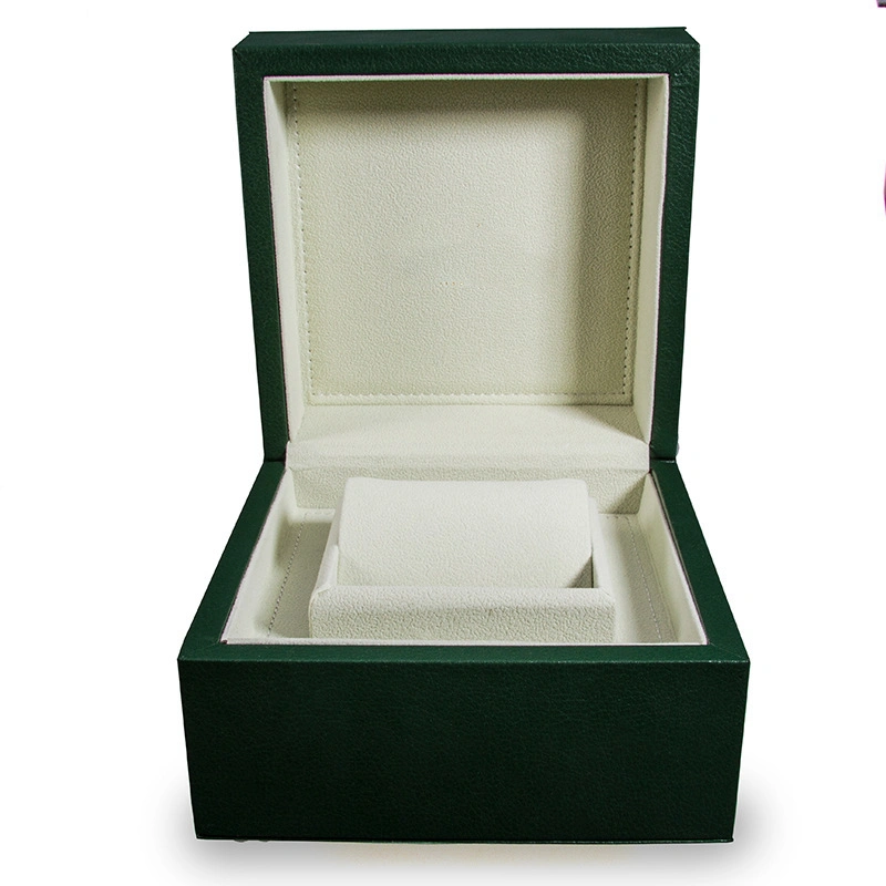 Spot Supply Green PU Watch Display Box Lychee Pattern Collection Box Leather Jewelry Box