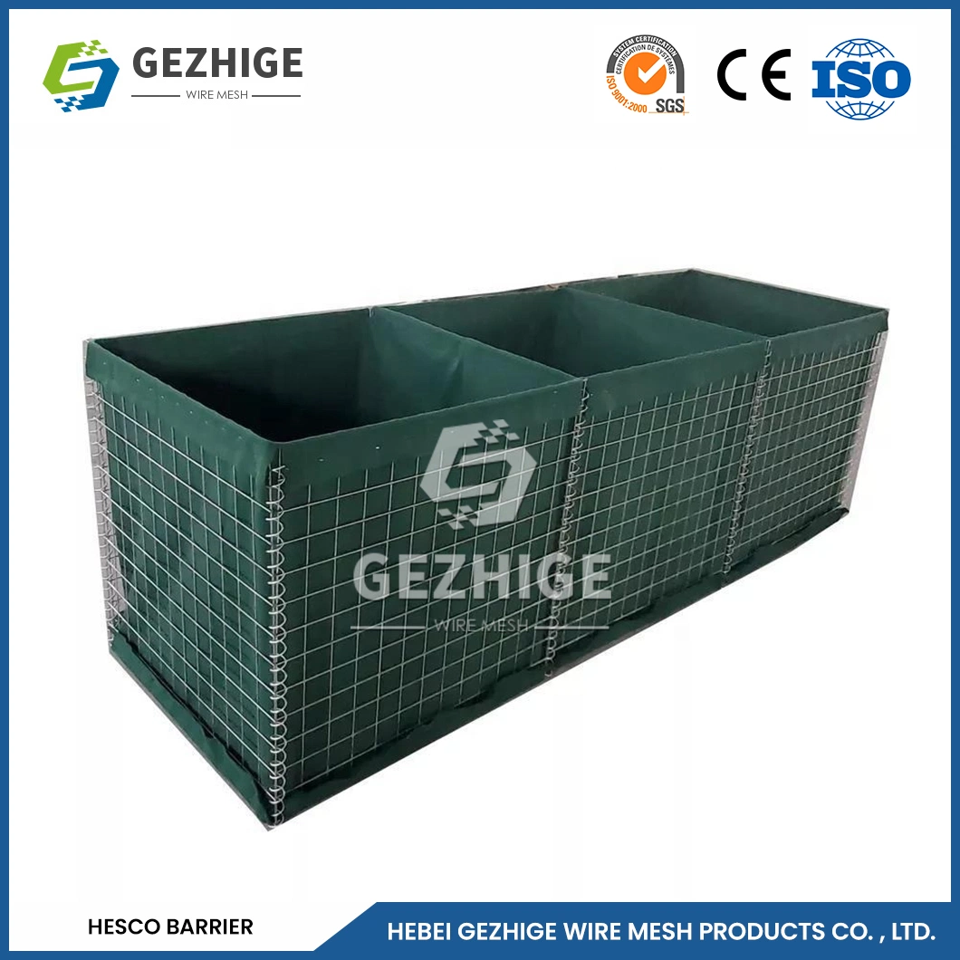 Gezhige Galvanized Gabion Nets Factory High-Temperature Resistance PP Eco-Friendly Gabion Bag China Reasonable Structural Design Bastion Hesco Barrier