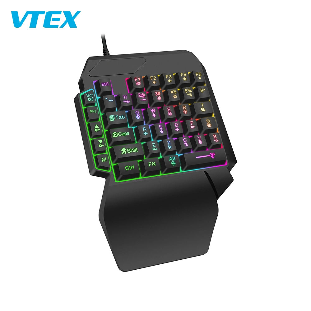 Multimedia RGB LED Rainbow Backlit Mini USB Wired Mechanical Keyboard with 40 Keys One-Handed Gaming Keyboard