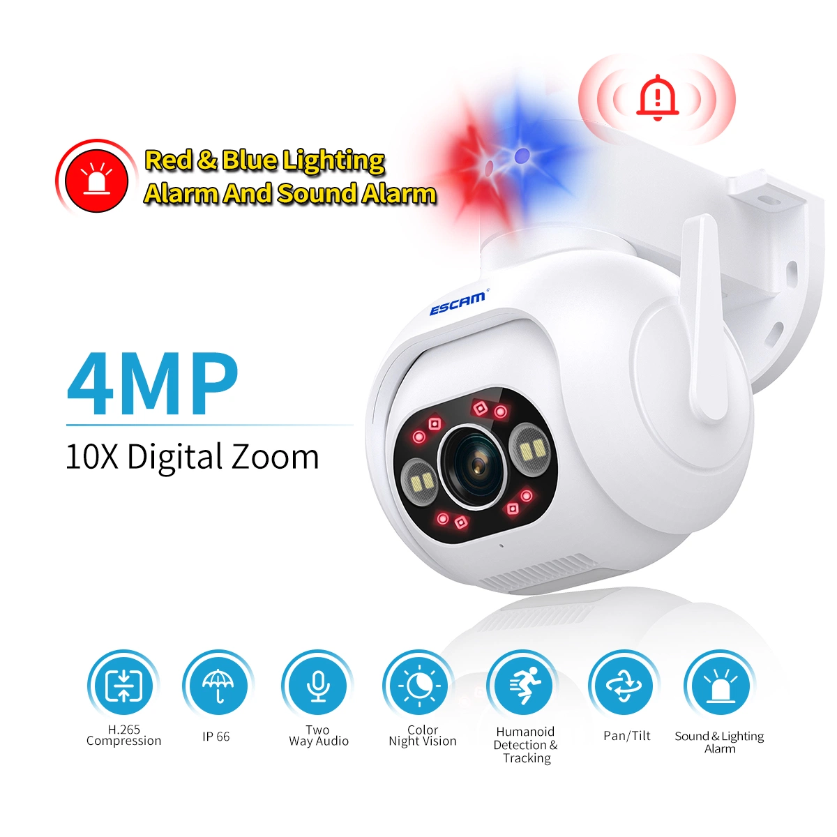 Best selling 4x zoom HD 400w 4MP P2P IP Wireless Outdoor Dome Mini Wifi PTZ Camera pt304