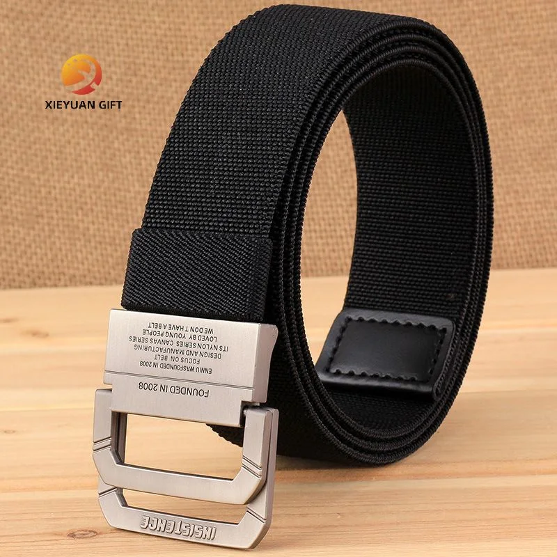 Xieyuan China Factory Design Men's Basic Twist Buckle Reversible Split Leather Fashion Nylon Polyester Formal Dress Casual Belt with Pin Buckle
