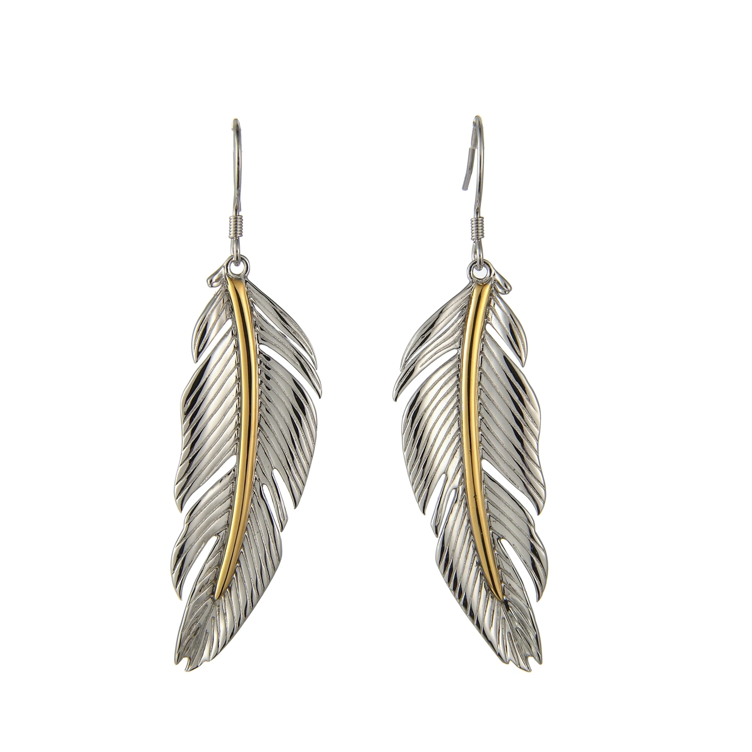 Fashion 925 Sterling Silver Feather Earring