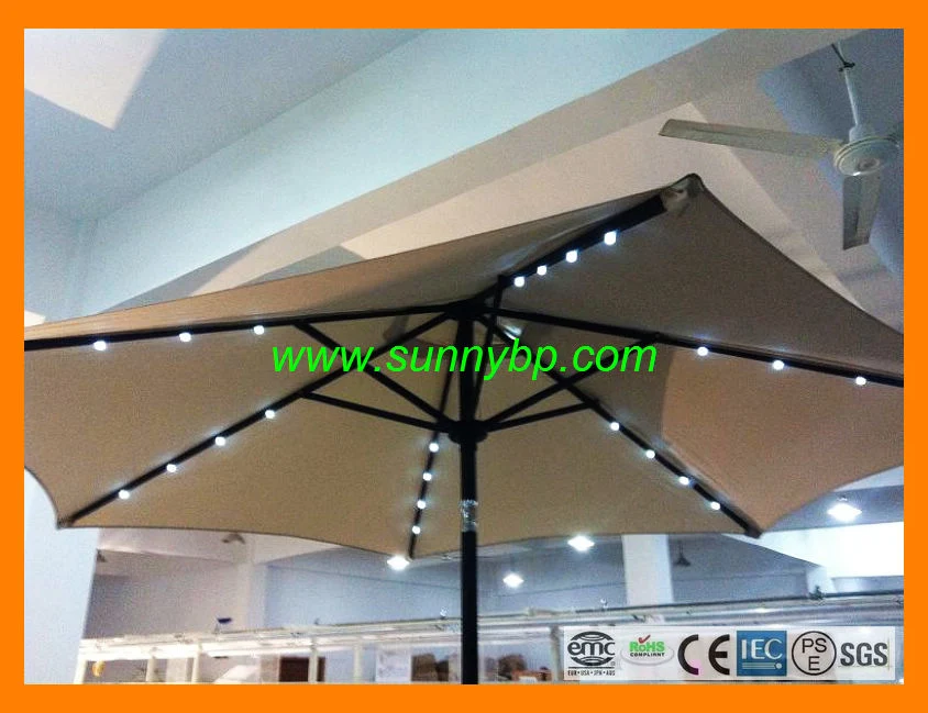 3m 4m 5m Solar Garden Umbrella with LED Lighting