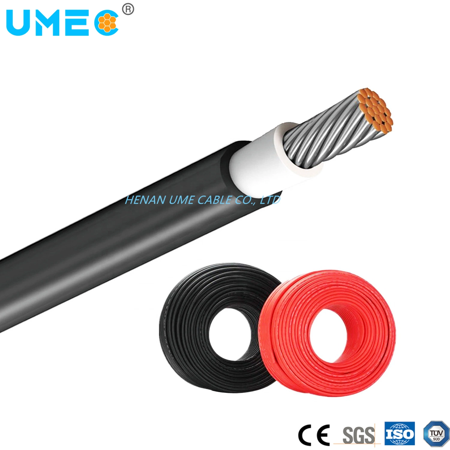 Electrical PV Cable Fire Resistant Cables Twin Core DC Solar Cable #1/0 #2/0 #3/0 #4/0 Guage PV1-F Electrical Wire Cable