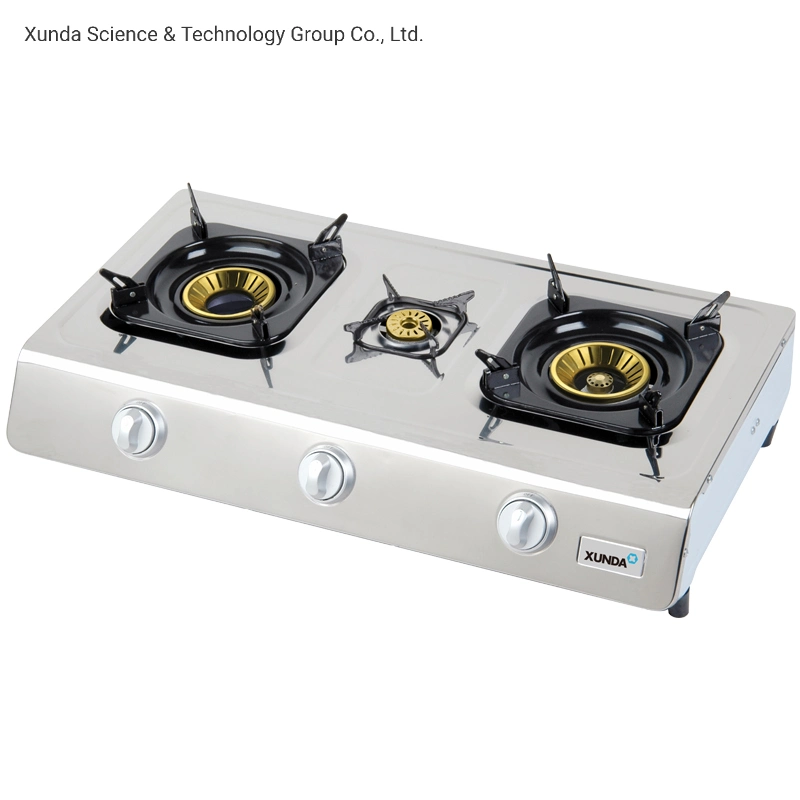 Ss 3 Burner Gas Cooker for Kitchen Usage 3 Burner Gas Hob