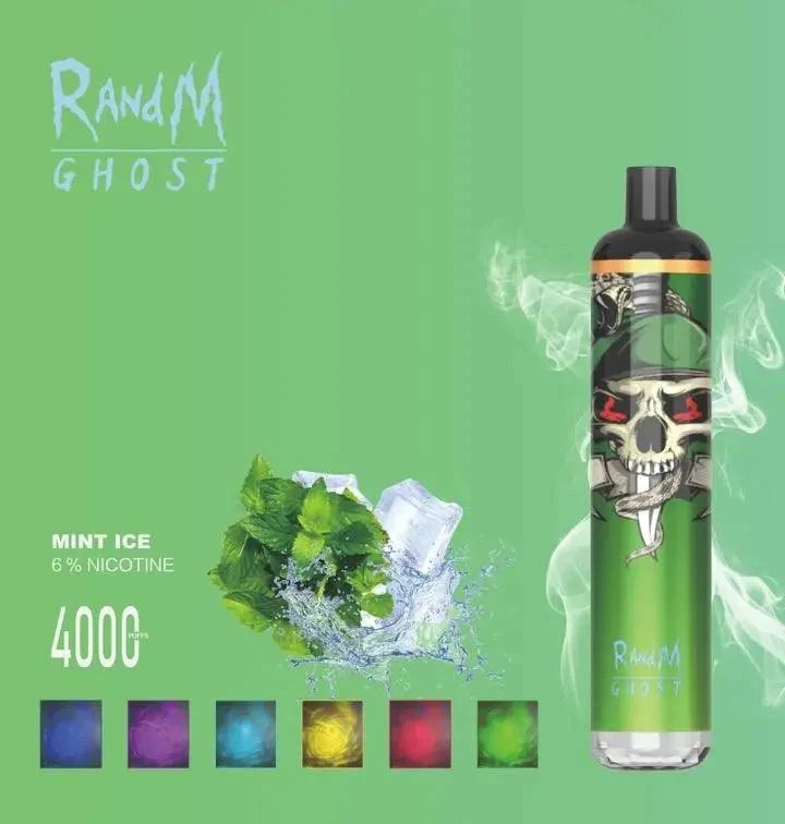 Os mais recentes R&amp;M Randm Ghost 4000 Puffs descartáveis, prontos para envio de fábrica Vape 8 ml cigarro electrónico personalizado Sair fumar