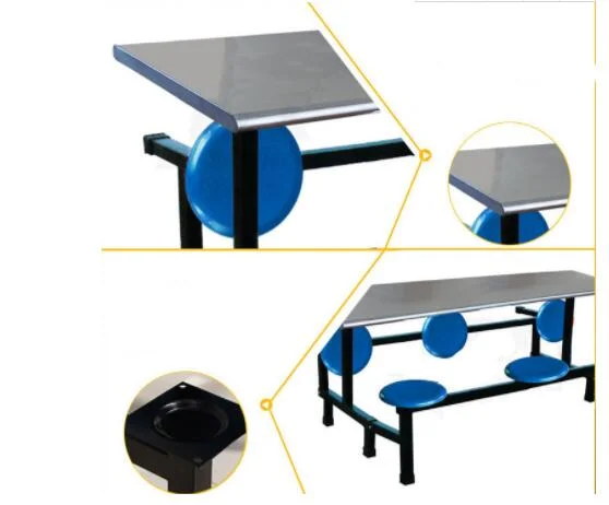 6-Seater School Canteen Furniture Student Dining Table & Chair