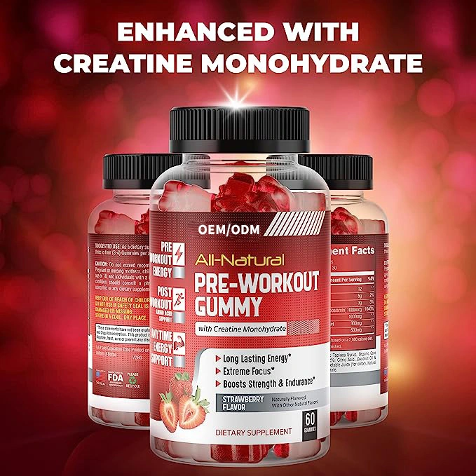 Wholesale/Supplier OEM Natural Energy Supplements Muscle Building Creatine Monohydrate Gummies