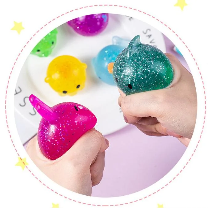 Großhandel Kinder TPR Stress lindern Squeeze Spielzeug Osterei Füllstoff Geschenk Glitter Kaninchen Mochi squishy Spielzeug für Kinder