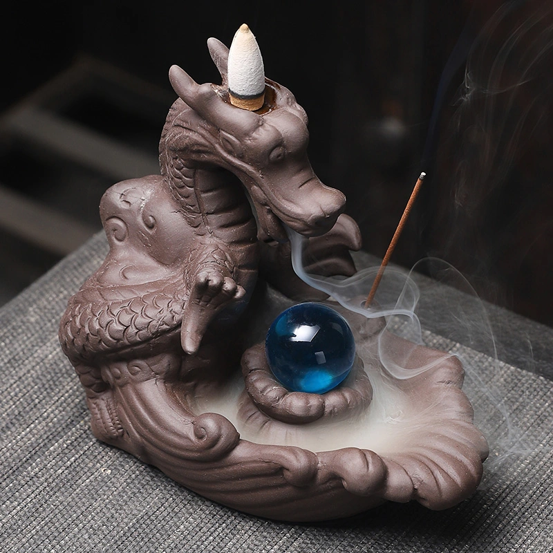 Ceramic Incense Burner Resin Dragon Marble Arabic Supplier Wholesale/Supplier Custom Incense Packaging Smoke Backflow Incense Burner Christmas Gift