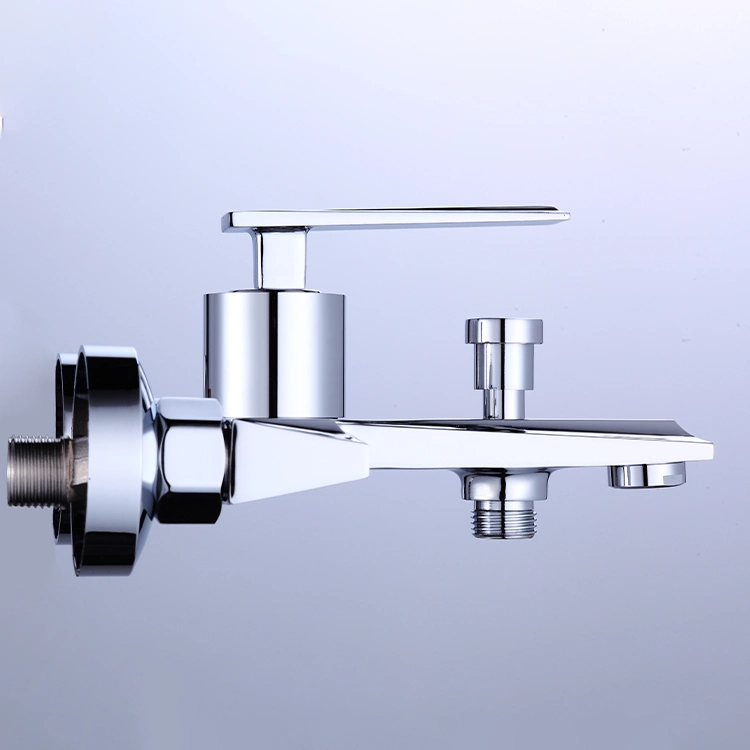 Bathroom Bath Mixer Taps Chrome Wall Mounted Bathtub Shower Faucet