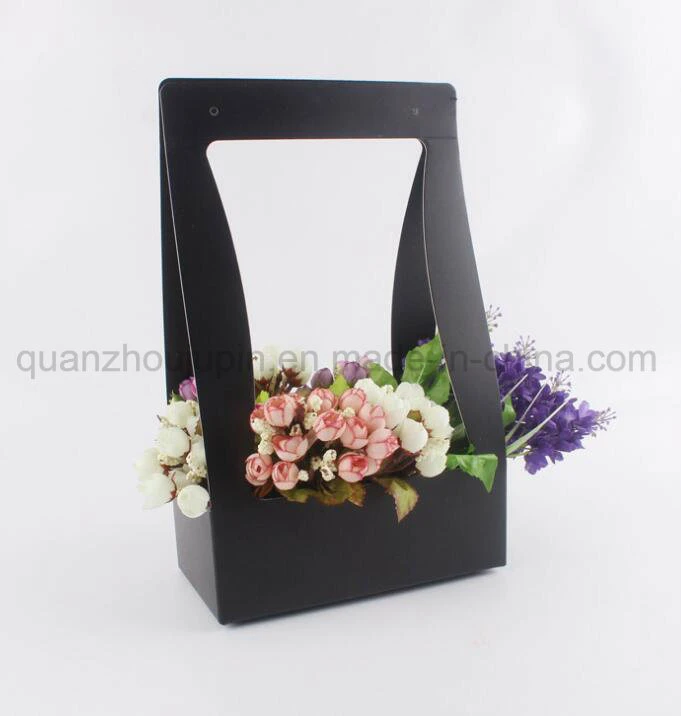 OEM Waterproof Kraft Paper Florist Handle Flower Basket