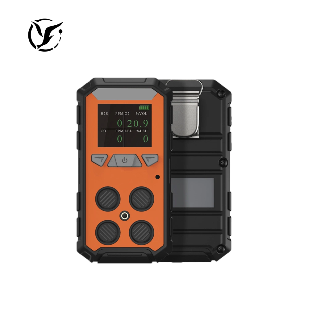 Portable Multi Gas Detector 4 Gas Monitor with Micro Clip (H2S, O2, CO, and Ex) 4 Gas Detector