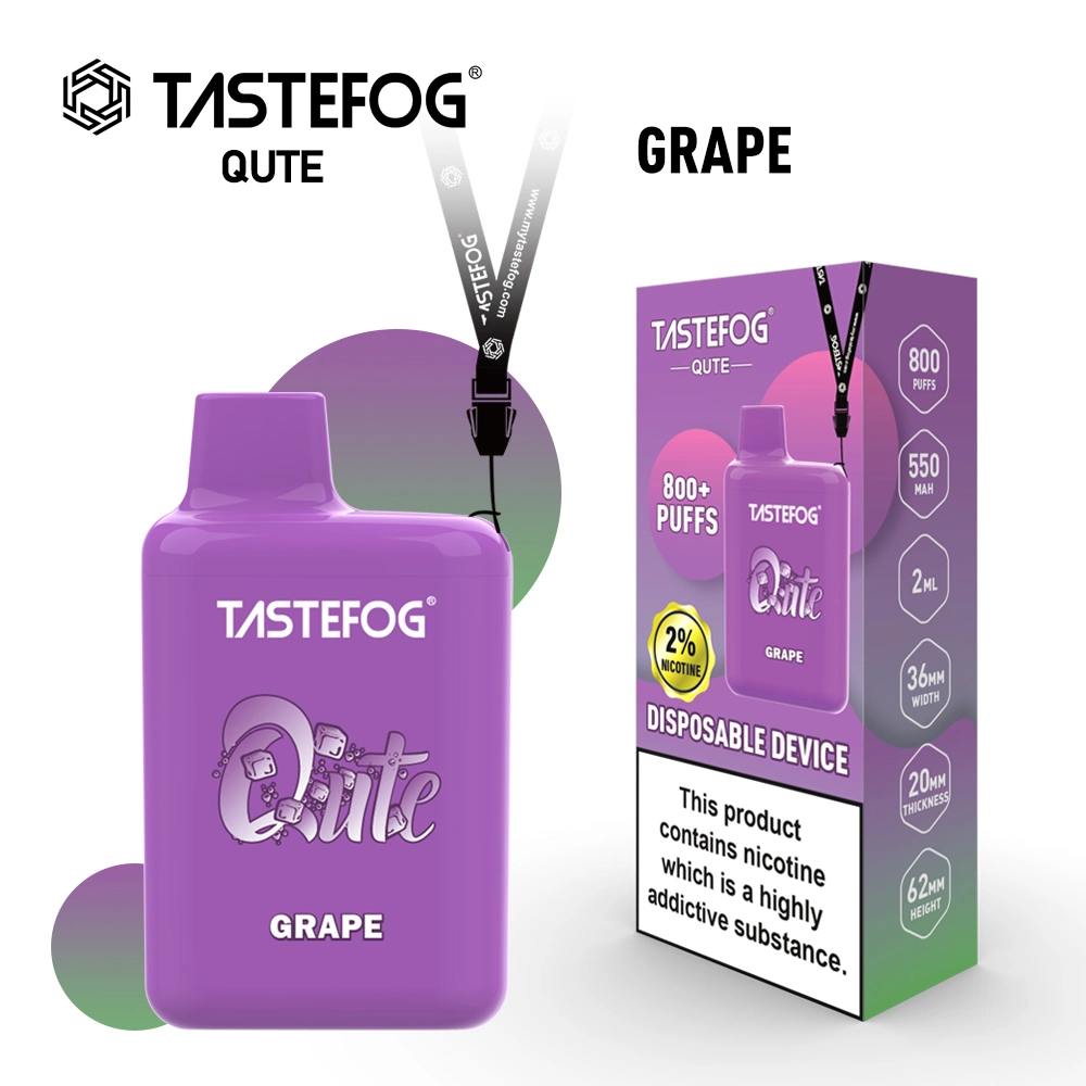 Europe Hot Selling Tpd vape 2% Nicotine Tastefog Qute 800puffs Mini Disposable/Chargeable Vape Pen