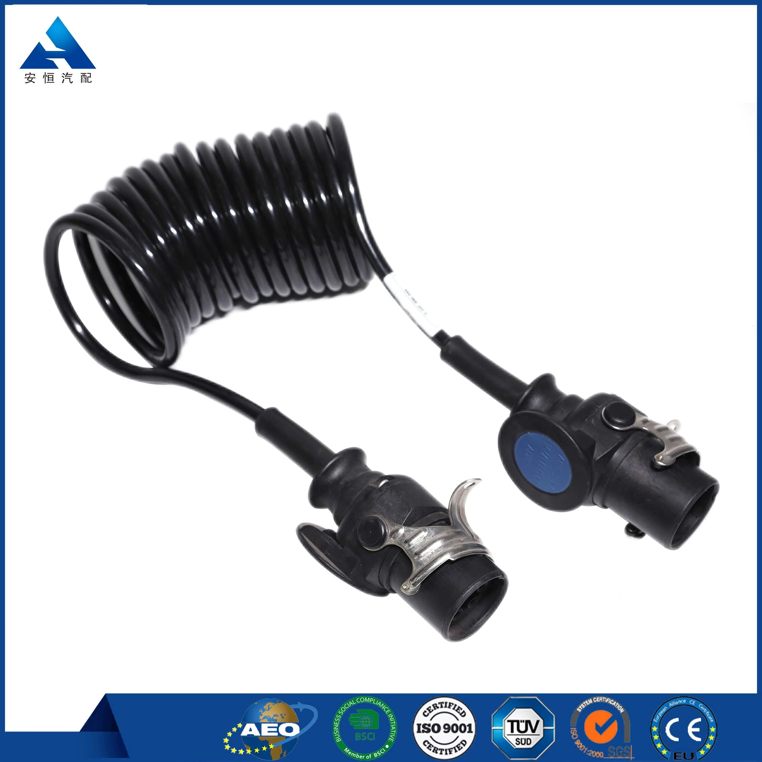 7 Core Trailer Connectors Spiral Coil Wire Cable Retractable Extension Cord Hot for Sale