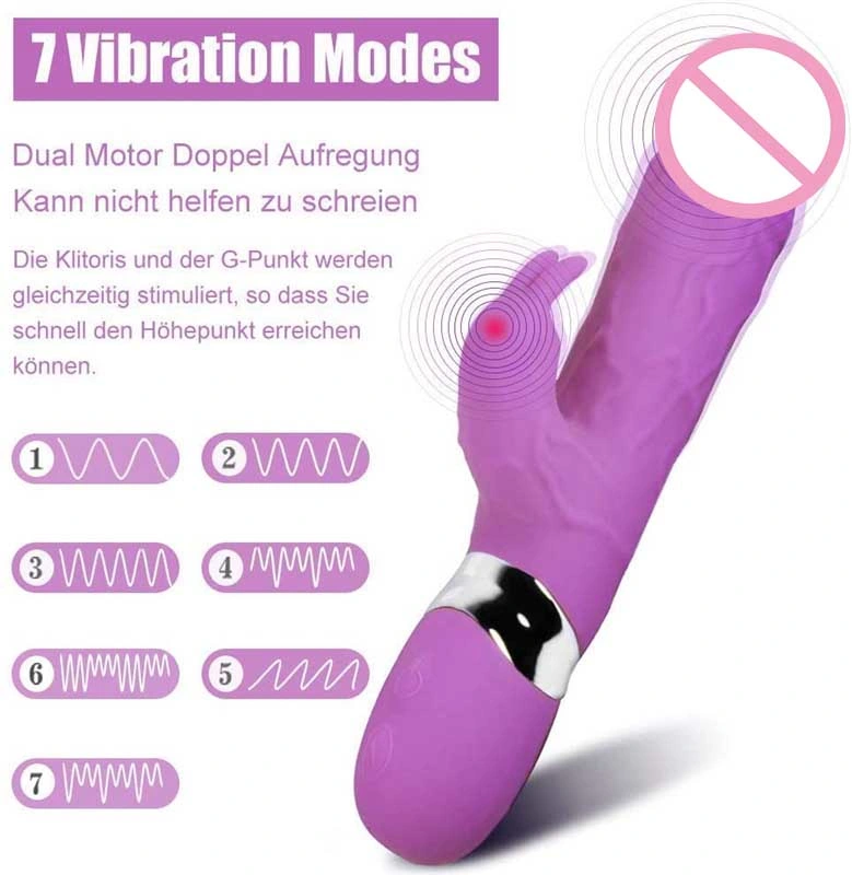 Rubber Silicone Double Rabbit Dildos Vibrator Black Brown Color Powerful Vibrating Huge Penis