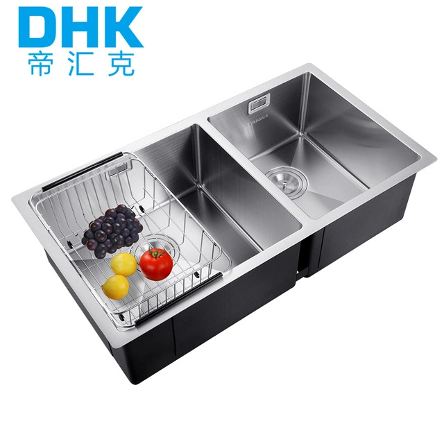 China Wholesale/Supplier Upc Handmade SUS304 Double Bowl Stainless Steel Under Mount Kitchenware Kitchen Sink