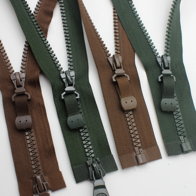 6# Resin Double-Headed Double-Opening Single-Opening Zipper 8# Brown Green Slider 6vs Jacket Placket Zipper