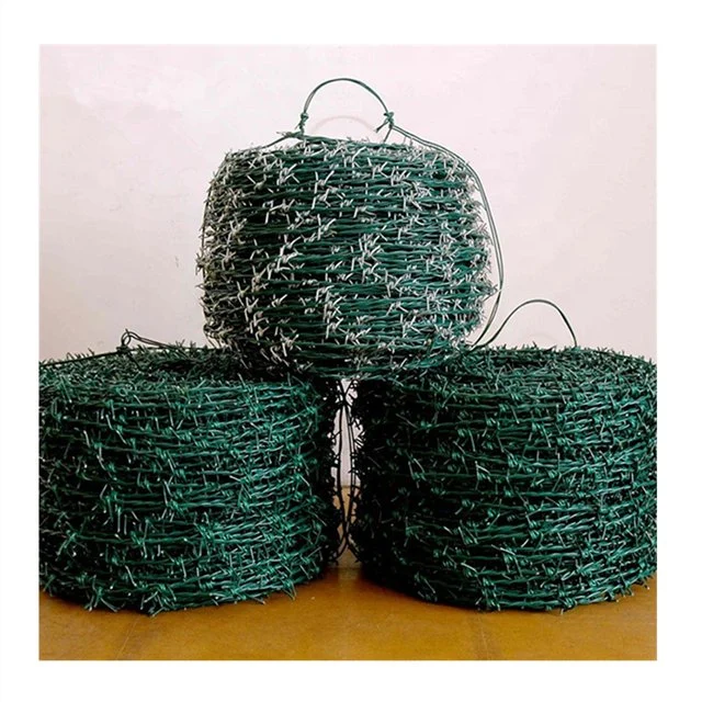 Normal Twist PVC Coated Green Barbed Wire Rolls for Safety