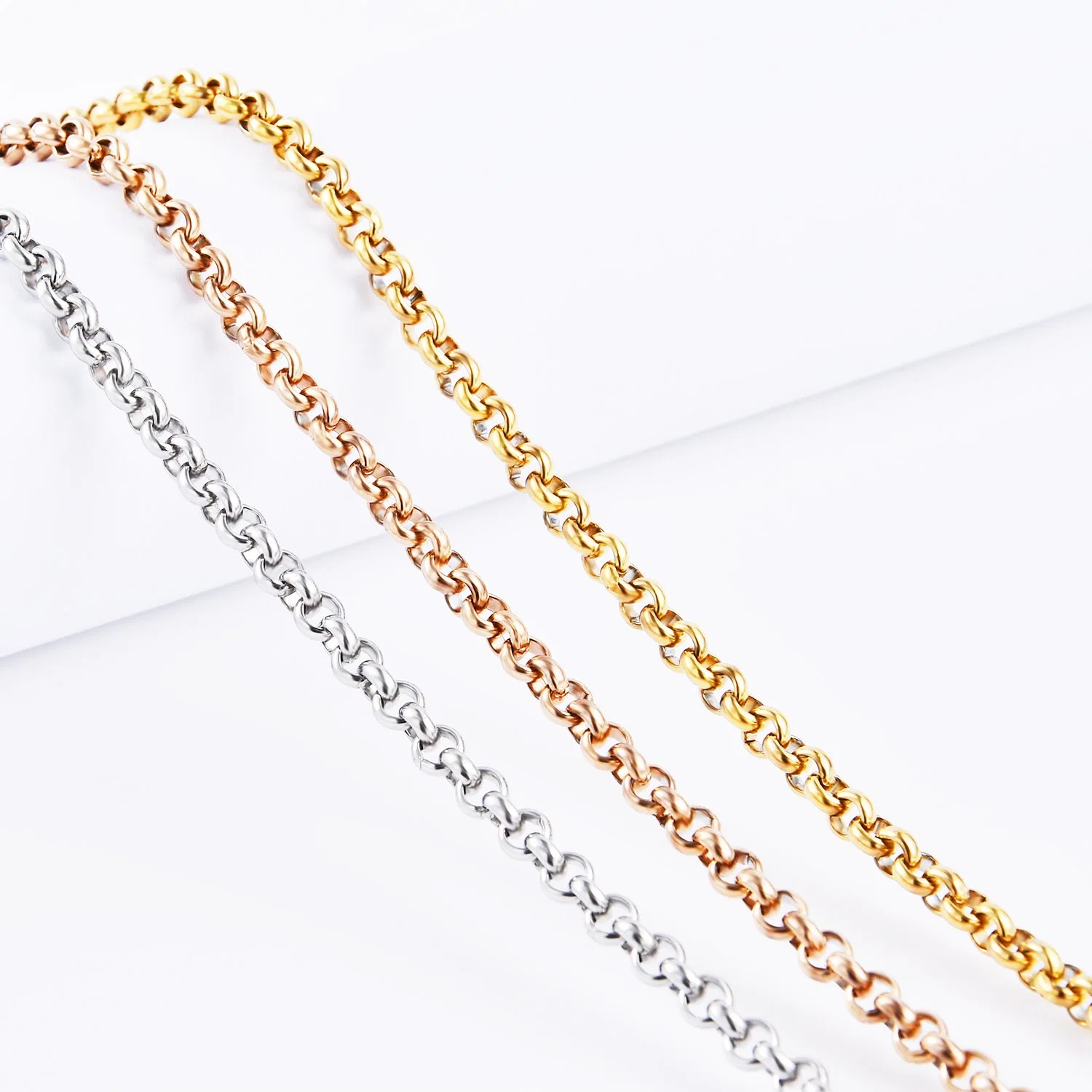 18inch Gold Plated Belcher Rolo Neck Chain Fashion Jewel Women Accessories Necklace for Pendant Jewelry Design