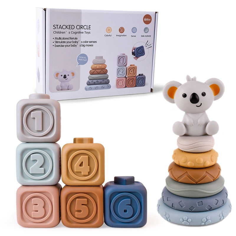 Infant and Young Child Puzzle Building Blocks Cognitive Relief Soft Building Blocks Jengjile Enamelled Soft Glue Building Toys