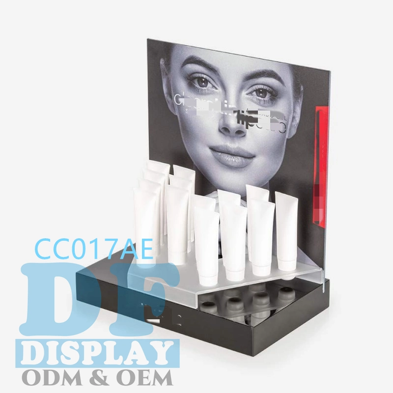 Acrylic Cosmetic Skincare Display Cosmetics Storage Counter Cosmetics Makeup Displays Lipstick/Mascara Brush Display Stand Tray