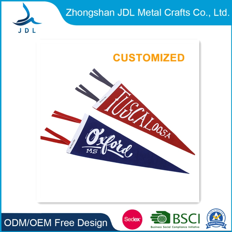 Custom National Advertising PVC Roll Polyester Color Printing Hand Banner Sport Flag Wool Pennant