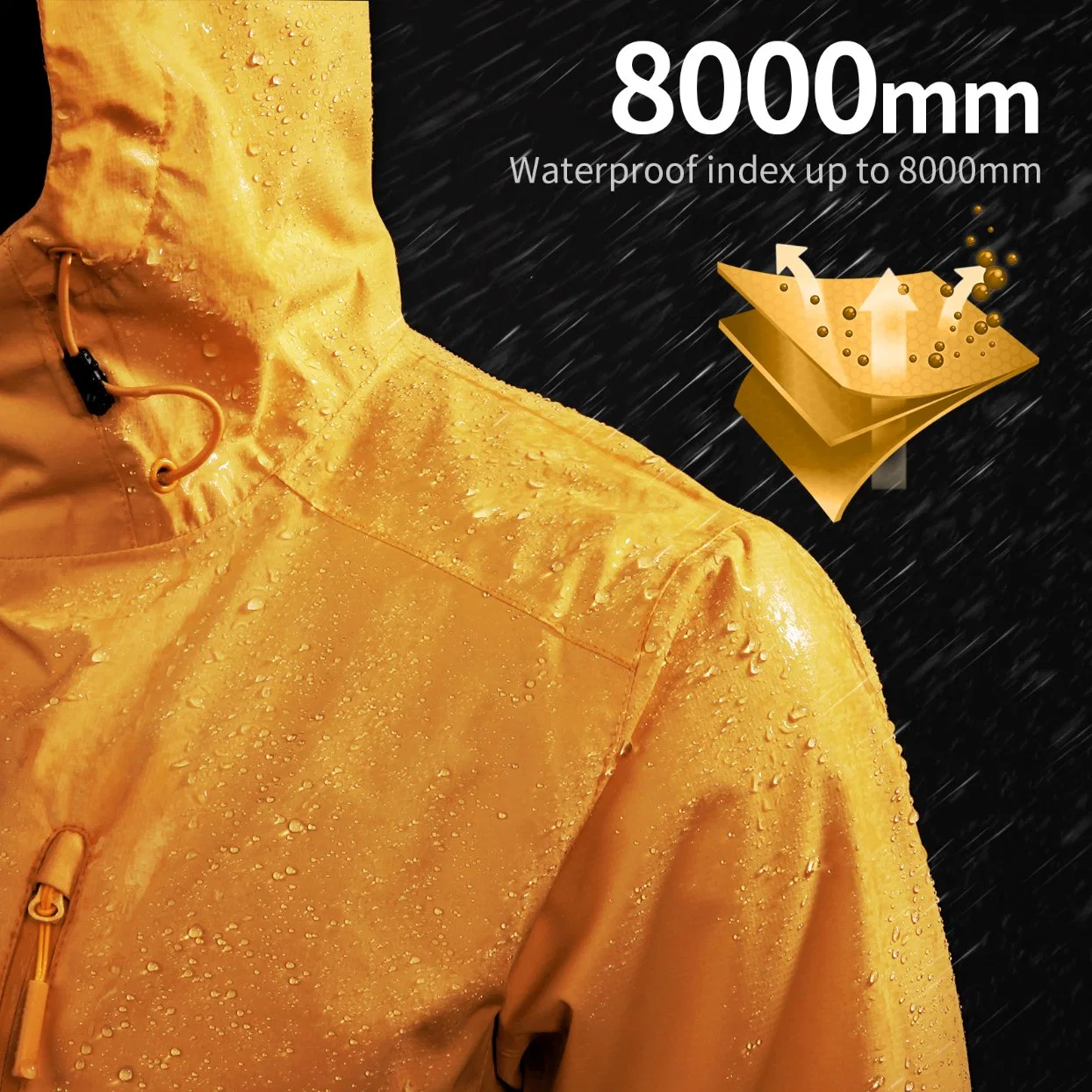 China Lieferant Outdoor-Kleidung Wasserdicht Breatable Hoody Männer Mäntel Regen Jacke