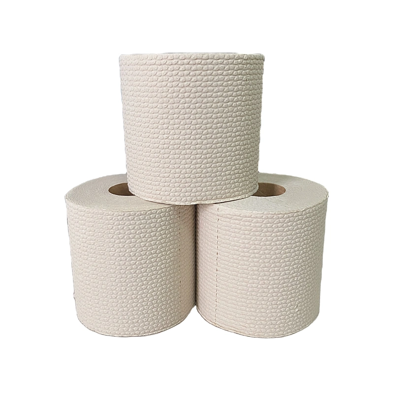 Custom Logo Bamboo Unbleached Facial /Toilet Tissue Paper with 3 Ply Hygienic Easy to Tear Fiber Paper Ecofriendly Biodegradable Toilet Paper