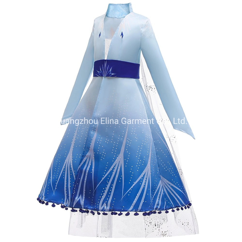 2021 Fashion Style Wholesale/Supplier 3 Piece Kids Clothes Long Design Elsa Princess Dresses Movie Costumes Cosplay Clothing