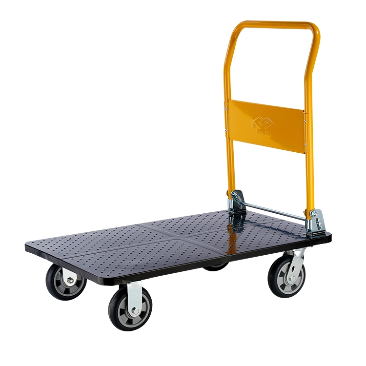 700kg Heavy Duty Steel Deck Steel Platform Truck with Fold Down Handle