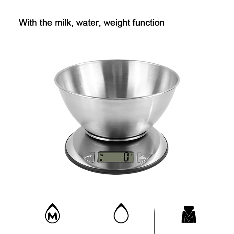 New Design Digital Smart Kitchen Scale with Stainless Steel Bowl