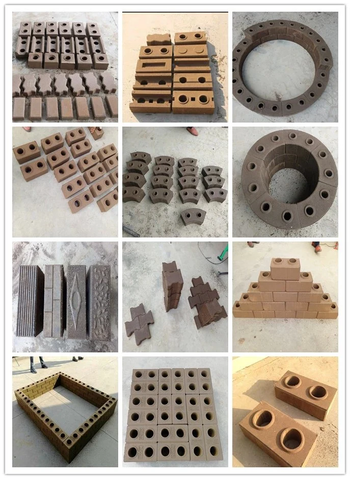 Manual Cement Concrete Interlock Interlocking Color Paver Ash Soil Mud Earth Clay Block Bricks Making Machine