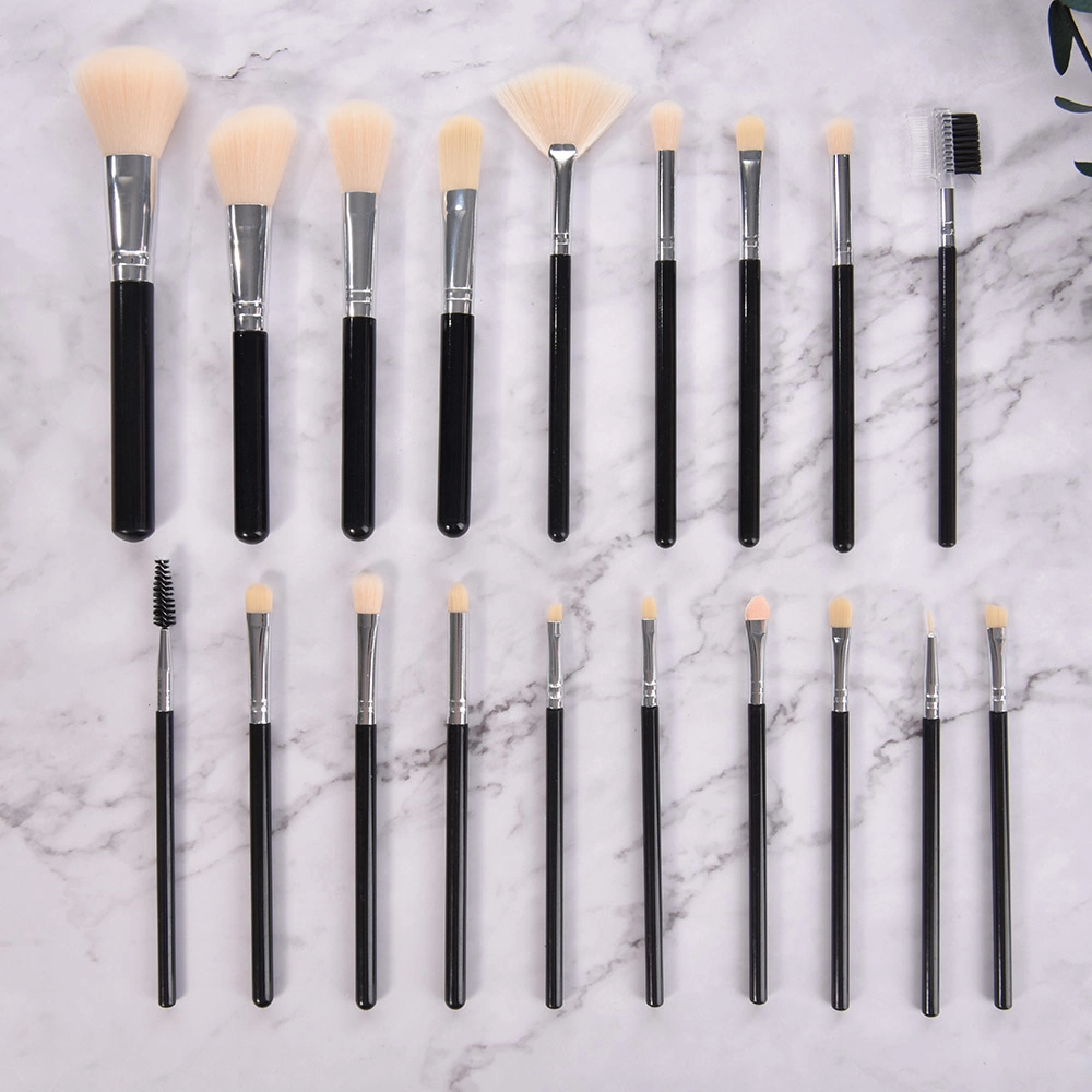 Professional Wood Black Handle Classic Full Set Makeup Brush