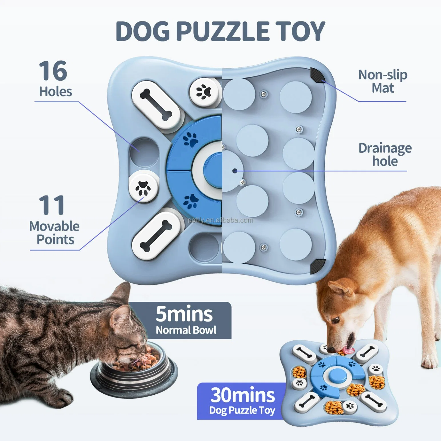 Dog Puzzle Toys, Squeaky Treat Dispensing Dog Enrichment Toys for Iq Training and Brain Stimulation