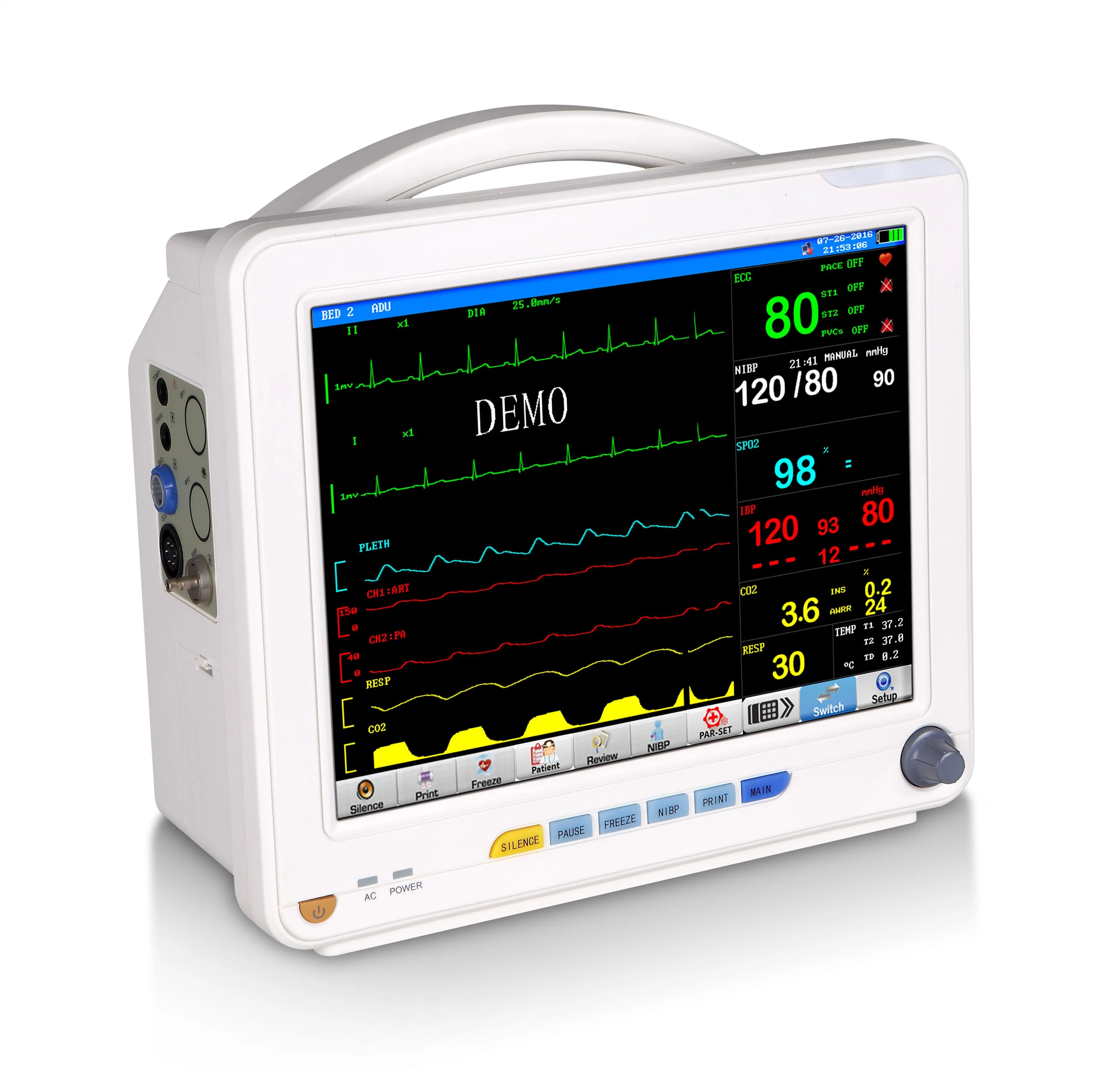 6 Parámetros Parámetro de 12,1 pulgadas multi monitor de paciente cabecera Venta caliente Equipos Médicos