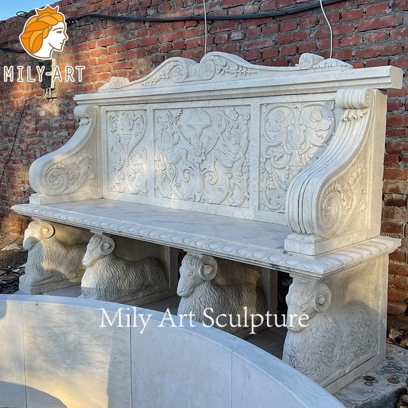 Custom Garden Natural Stone Marble Benches for Outdoor Decor