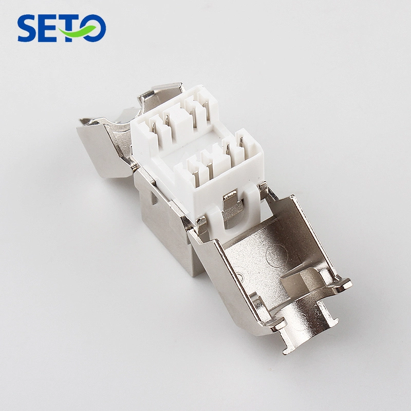 Toolless blindado STP de alta calidad Cat7 RJ45/CAT6A Keystone Jack AMP.