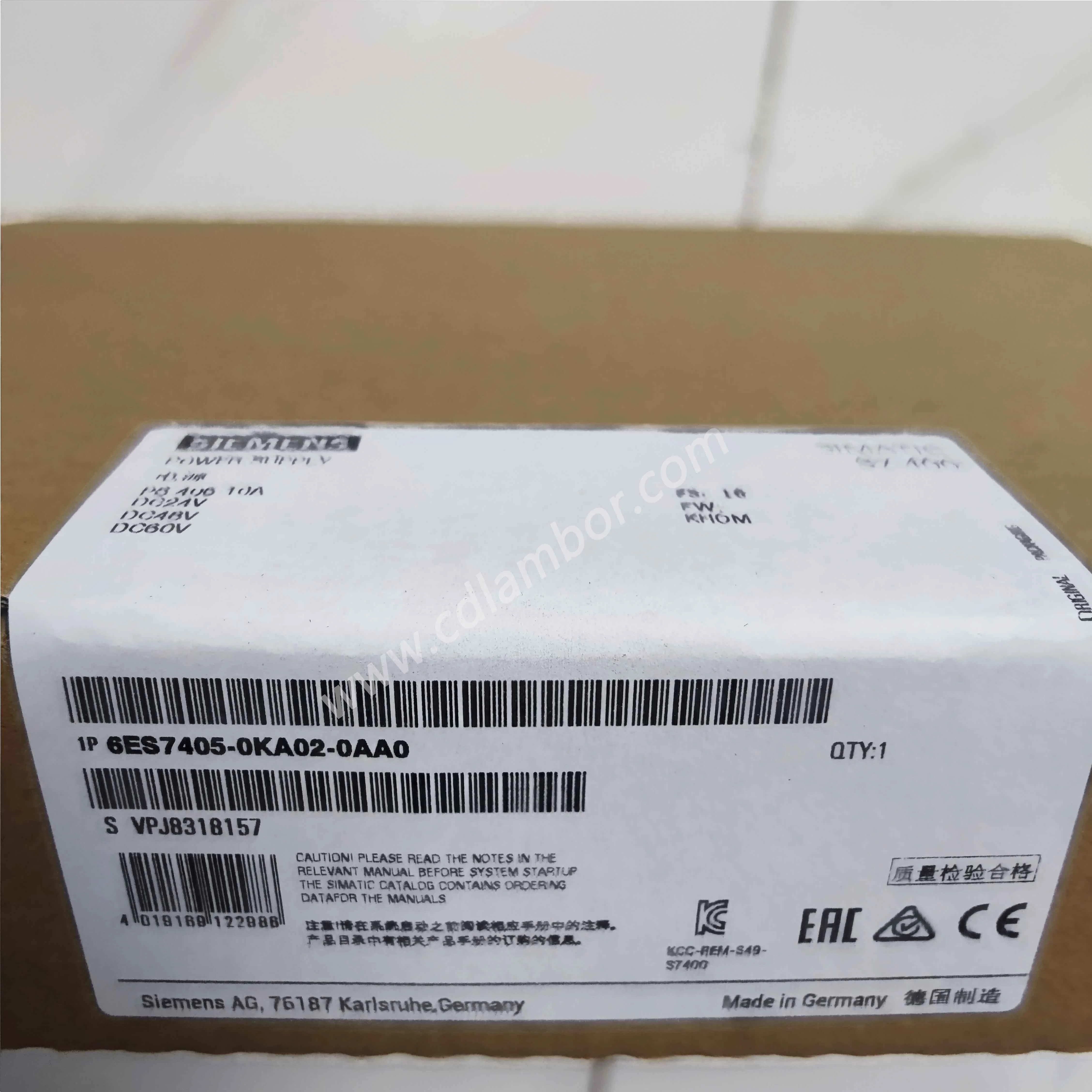 Siemens original S7-400 módulo de alimentación 6es7405-0ka02-0AA0 6es7 405-0ka02-0AA0 para PLC S7-400 Fuente de alimentación PS405 módulo