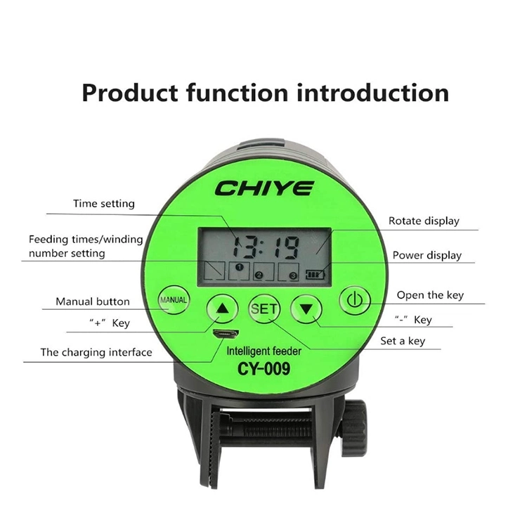 Chiye Cy-009 Automatic Smart Digital Display Fish Feeder Food Dispenser