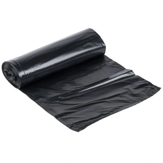 Biodegradable Black Plastic Garbage Bag Trash Can Liner on Roll T-Shirt Bag