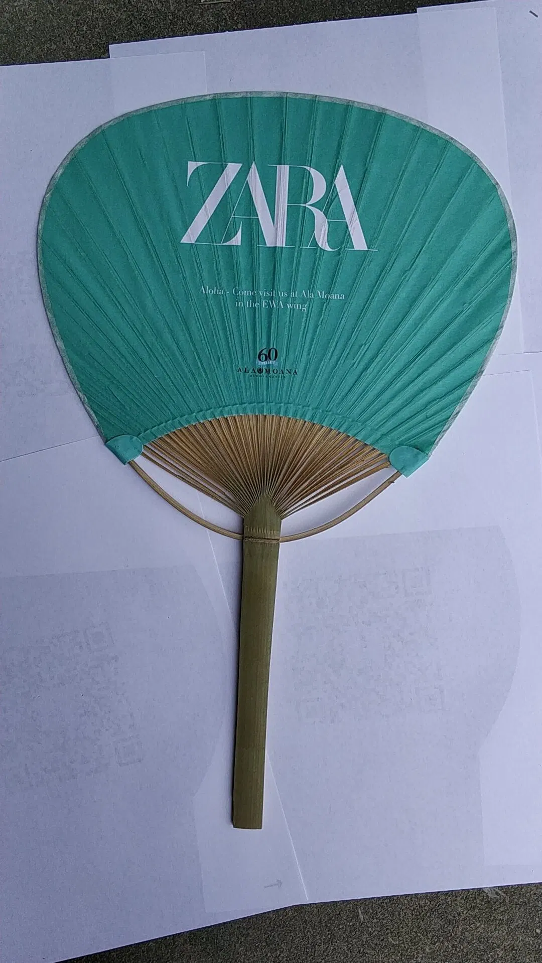 Chinese Folk Style Bamboo Craft Advertising Round Paddle Fan