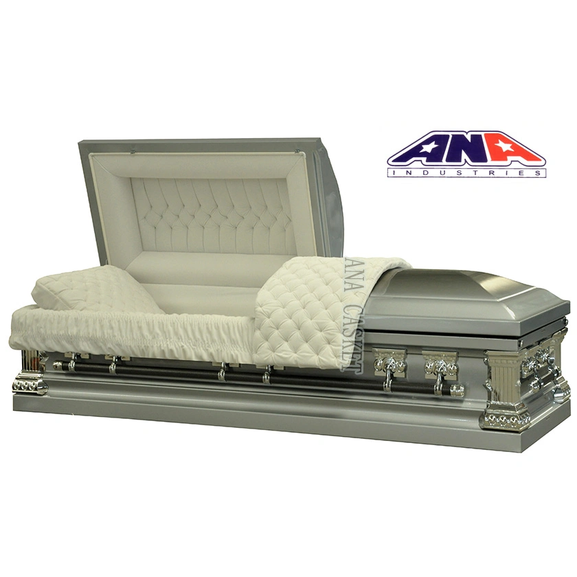 Most Popular American Style 18ga Steel Silver Casket