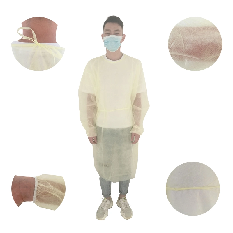 Lsolation Surgical Gown Non-Woven PP+PE Film Operating Gown