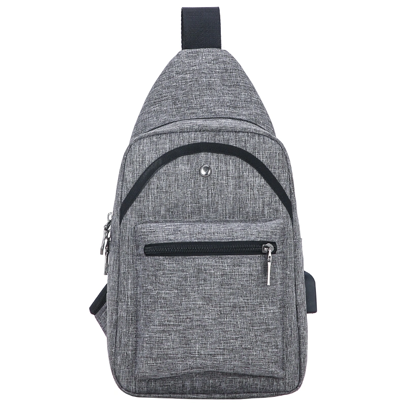 Saco de carteira de viagem personalizado para exterior com bolsa de transporte USB Fashion Canvas Sacos para o peito