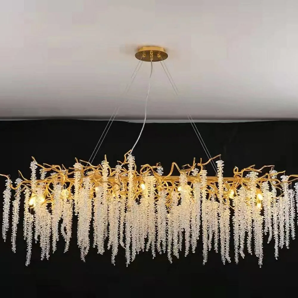 High quality/High cost performance  Luxury Lighting Rectangular Dining Table Chandelier Pendant Lamp