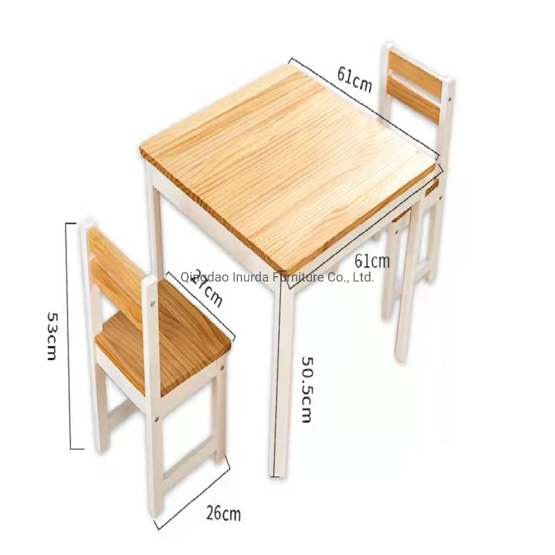 Modern Solid Wood Furniture Set of Children Dining Tables and Chairs Paly Study Desk