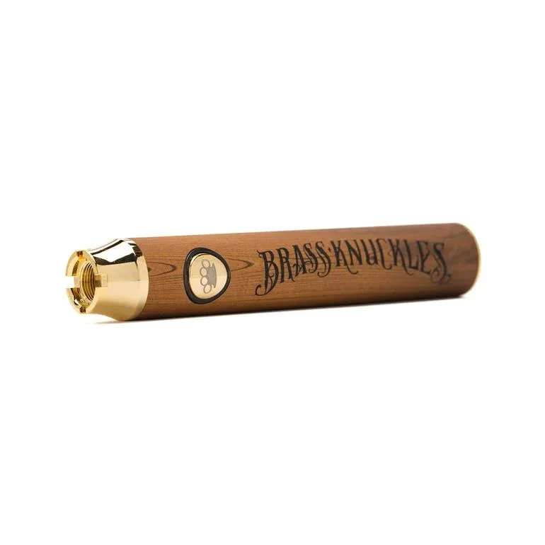 Brass Knuckles Adjustable Vape Pen Battery 900mAh Gold Wooden Colors USB Charger Battery for 510 Thread Cartridge