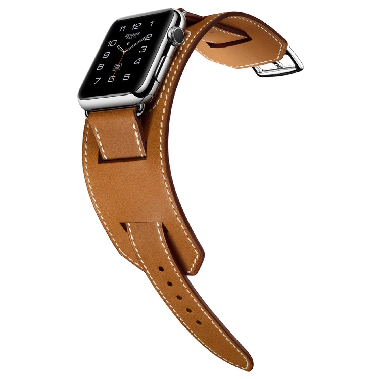 Popular Design Custom Brown Full Grain Leather Apple Watch Strap Iwatch Strap