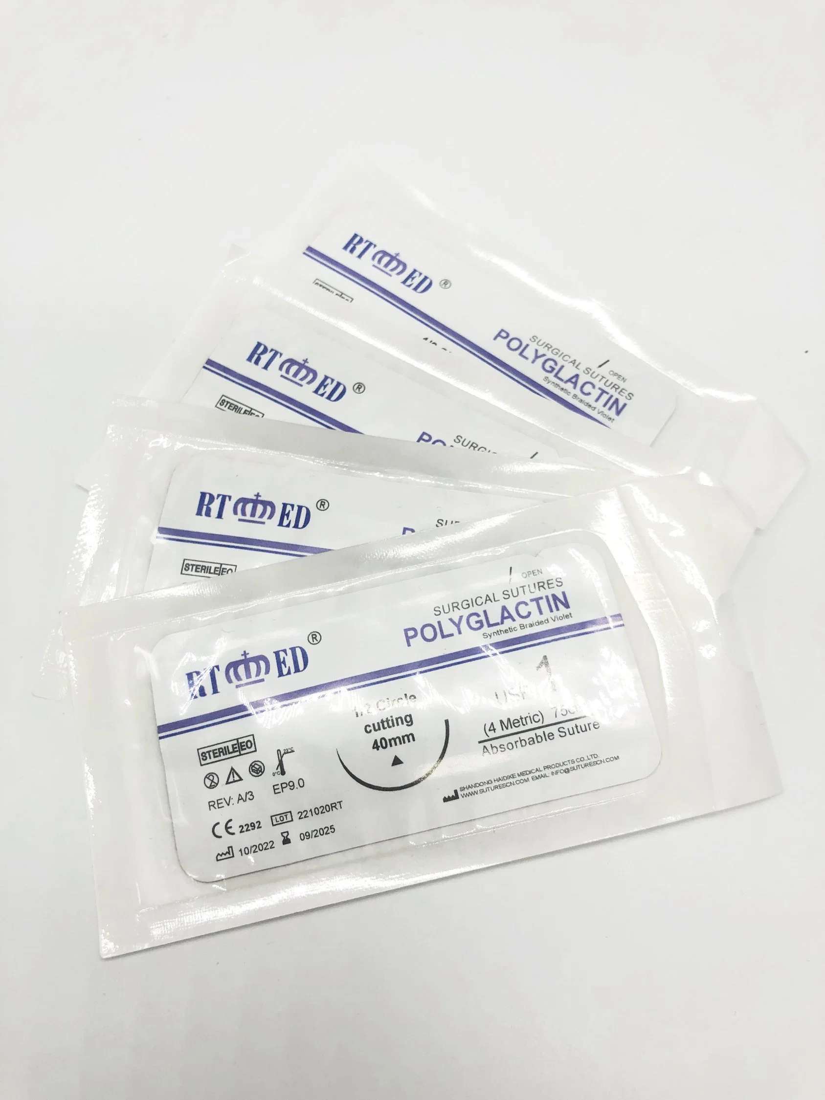 CE ISO Certificate Absorbable Polyglactin Sutures for Animal